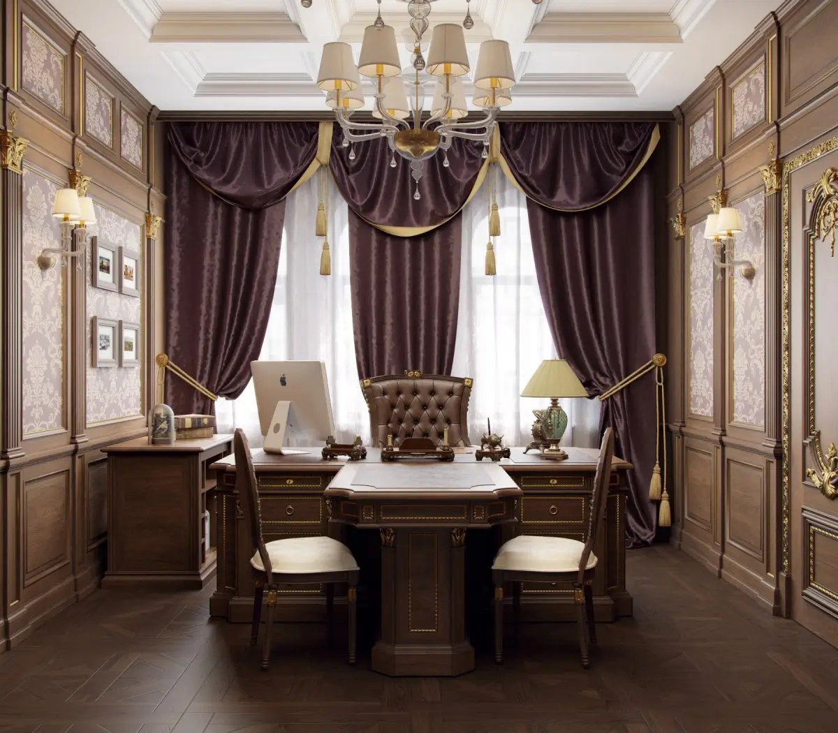 Кабинет с панелями буазери